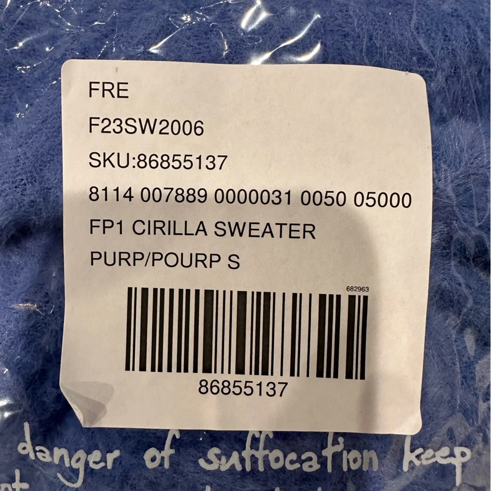 NWT Free People / FP One Cirilla sweater in Blue Iris / new;flawless - Picture 12 of 16